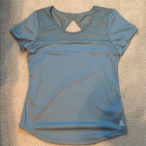 light blue workout tee